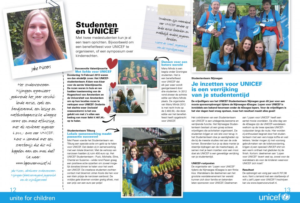 Unicef vrijwilligers magazine
