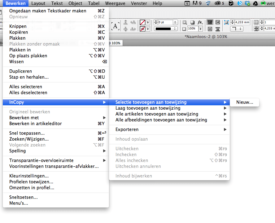 incopy-toewijzing vanuit inDesign