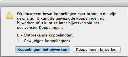 koppelingen bijwerken