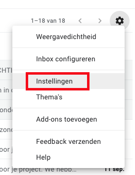 instellingen gmail