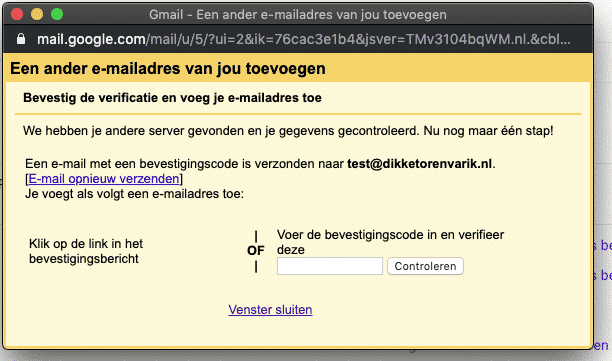 verzoek om code gmail